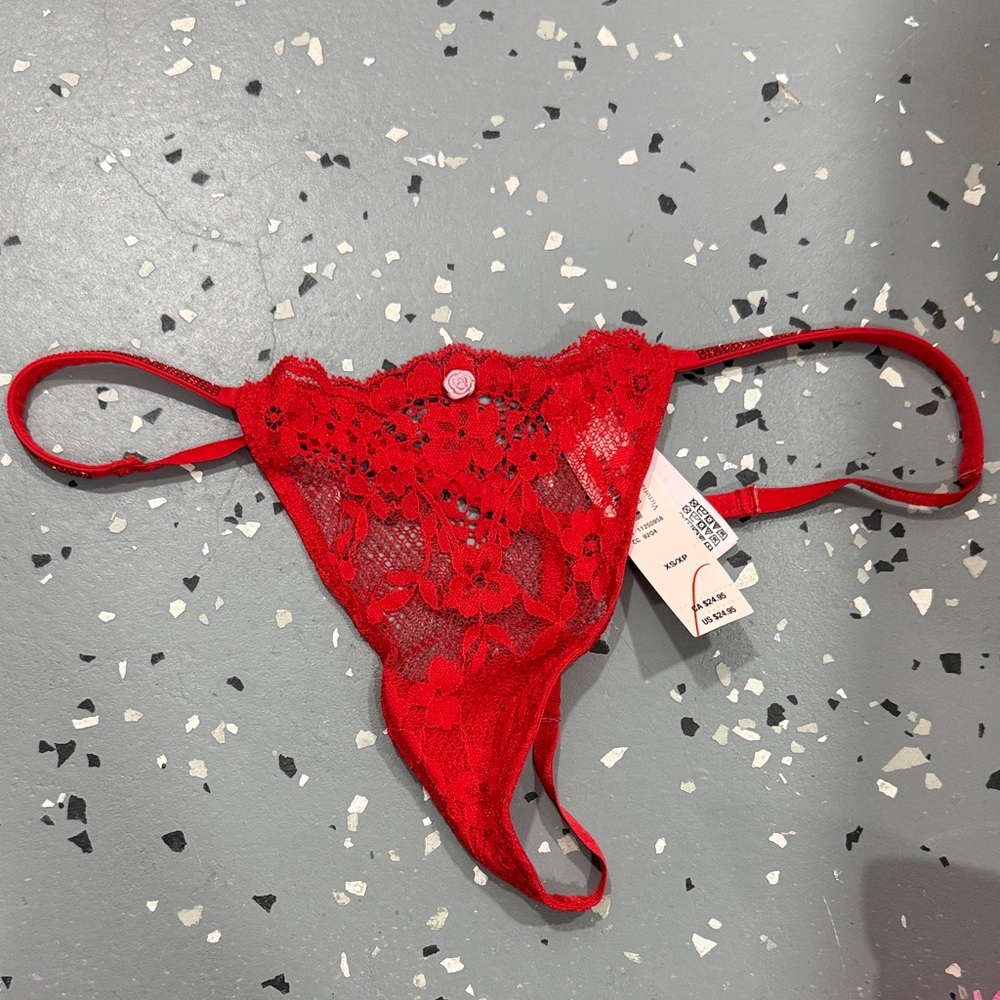 Victoria's Secret Scarlet Floral Lace Thong